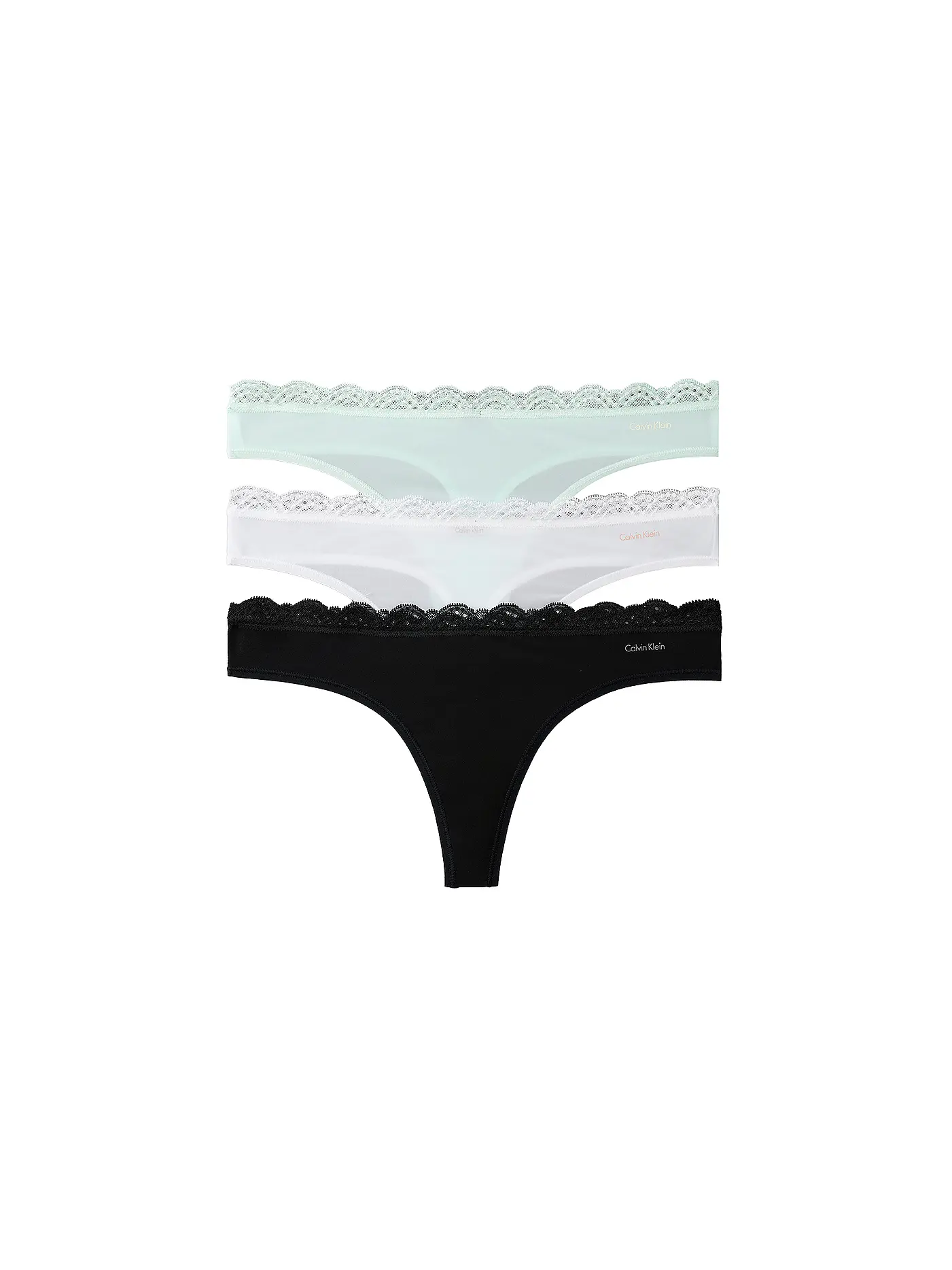 CALVIN KLEIN | Strings 3er Pkg black white moonlight jade | 